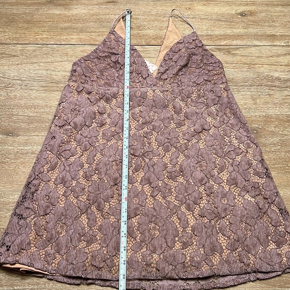 Free People Lavender Slip Velvet Cord Lace Mini Dress Dangerous Love Size 8 - Picture 8 of 10